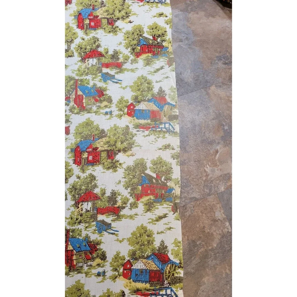 Vintage Cottage Core Curtain/drapes Barkcloth rustic textured decor
